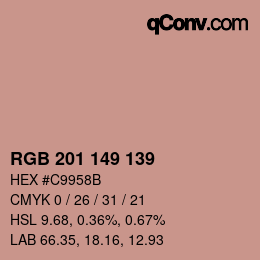 Color code: RGB 201 149 139 | qconv.com