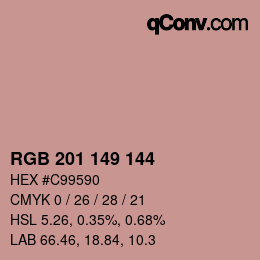 カラーコード: RGB 201 149 144 | qconv.com