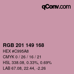 Color code: RGB 201 149 168 | qconv.com