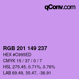 Color code: RGB 201 149 237 | qconv.com