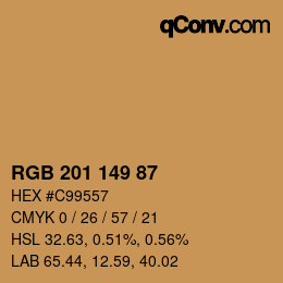カラーコード: RGB 201 149 87 | qconv.com