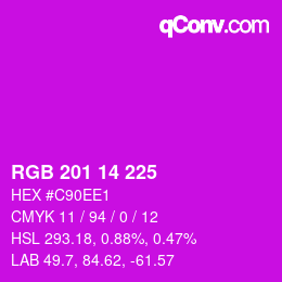 Código de color: RGB 201 14 225 | qconv.com