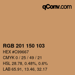 Color code: RGB 201 150 103 | qconv.com