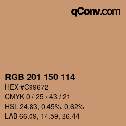 カラーコード: RGB 201 150 114 | qconv.com