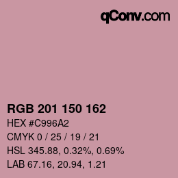 Color code: RGB 201 150 162 | qconv.com