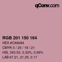 Color code: RGB 201 150 164 | qconv.com