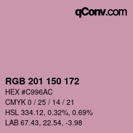 カラーコード: RGB 201 150 172 | qconv.com