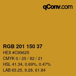 カラーコード: RGB 201 150 37 | qconv.com