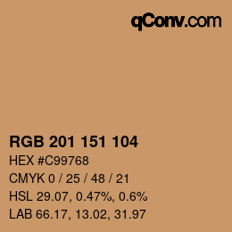カラーコード: RGB 201 151 104 | qconv.com