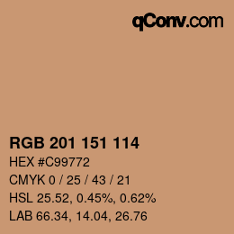 カラーコード: RGB 201 151 114 | qconv.com