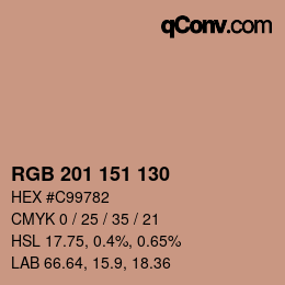 Color code: RGB 201 151 130 | qconv.com