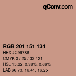 Color code: RGB 201 151 134 | qconv.com