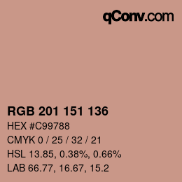 Código de color: RGB 201 151 136 | qconv.com