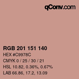 Color code: RGB 201 151 140 | qconv.com