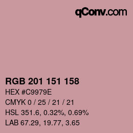 颜色代码: RGB 201 151 158 | qconv.com