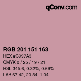 Color code: RGB 201 151 163 | qconv.com