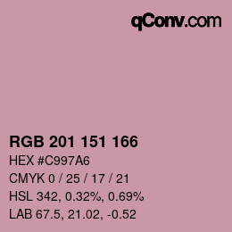 Color code: RGB 201 151 166 | qconv.com