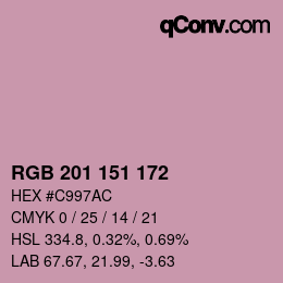 Código de color: RGB 201 151 172 | qconv.com