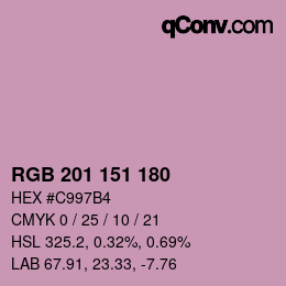 カラーコード: RGB 201 151 180 | qconv.com