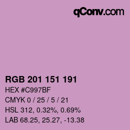Color code: RGB 201 151 191 | qconv.com