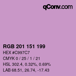 Color code: RGB 201 151 199 | qconv.com