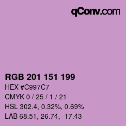 カラーコード: RGB 201 151 199 | qconv.com
