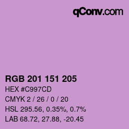 Color code: RGB 201 151 205 | qconv.com