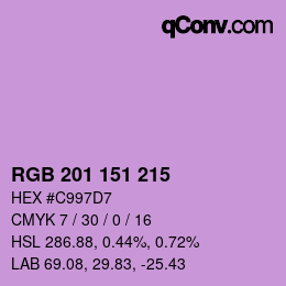 Color code: RGB 201 151 215 | qconv.com