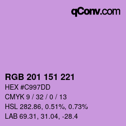 カラーコード: RGB 201 151 221 | qconv.com