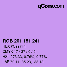 Color code: RGB 201 151 241 | qconv.com
