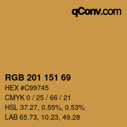 カラーコード: RGB 201 151 69 | qconv.com