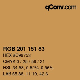 カラーコード: RGB 201 151 83 | qconv.com