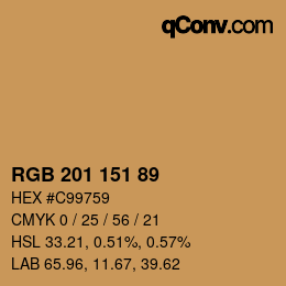 カラーコード: RGB 201 151 89 | qconv.com