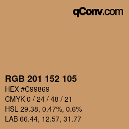 カラーコード: RGB 201 152 105 | qconv.com
