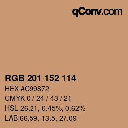 Color code: RGB 201 152 114 | qconv.com