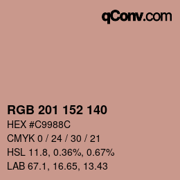 Color code: RGB 201 152 140 | qconv.com