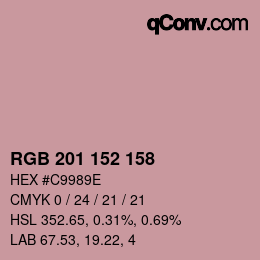 カラーコード: RGB 201 152 158 | qconv.com