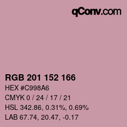 カラーコード: RGB 201 152 166 | qconv.com