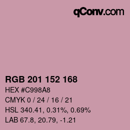 Color code: RGB 201 152 168 | qconv.com