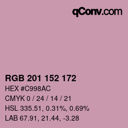 Color code: RGB 201 152 172 | qconv.com