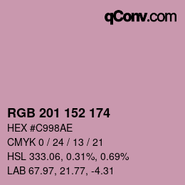 Color code: RGB 201 152 174 | qconv.com