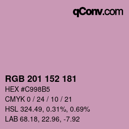 Color code: RGB 201 152 181 | qconv.com