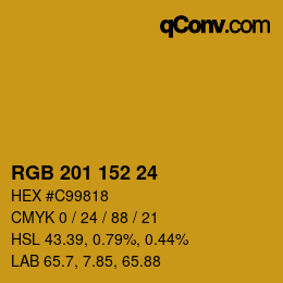 颜色代码: RGB 201 152 24 | qconv.com