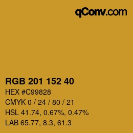 カラーコード: RGB 201 152 40 | qconv.com