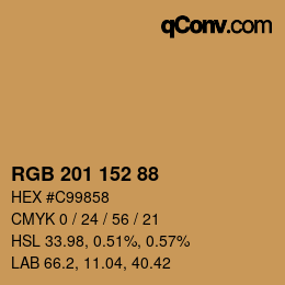 カラーコード: RGB 201 152 88 | qconv.com