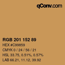 カラーコード: RGB 201 152 89 | qconv.com