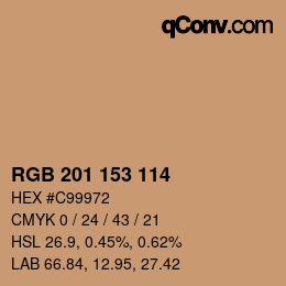 Color code: RGB 201 153 114 | qconv.com