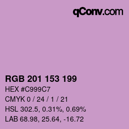 Color code: RGB 201 153 199 | qconv.com