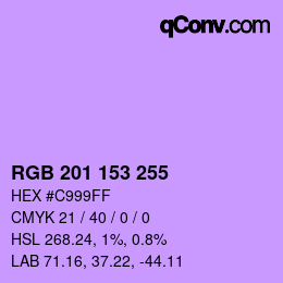 Color code: RGB 201 153 255 | qconv.com