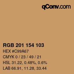 Color code: RGB 201 154 103 | qconv.com